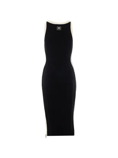 Elisabetta Franchi Logo-patch Sleeveless Dress In Blue
