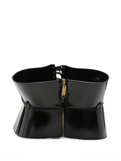 Elisabetta Franchi Logo-plaque Belt In Black