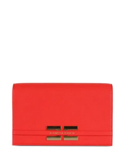 Elisabetta Franchi Logo-plaque Chain-strap Cross Body Bag In Red