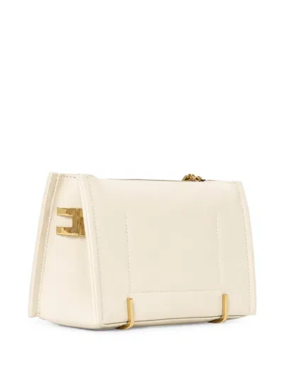 Elisabetta Franchi Logo-plaque Clutch Bag In Neutral