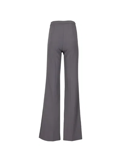 Elisabetta Franchi Logo-plaque Flared Trousers In Gray