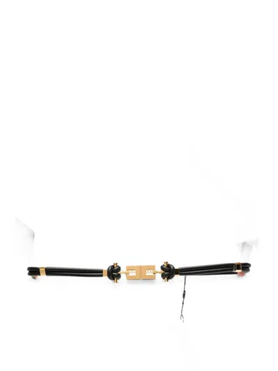 Elisabetta Franchi Logo-plaque Knotted Belt In Black