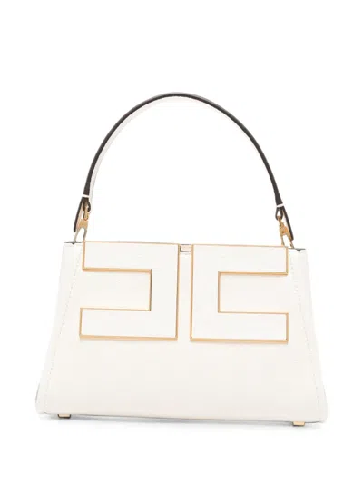 Elisabetta Franchi Logo-plaque Tote Bag In White