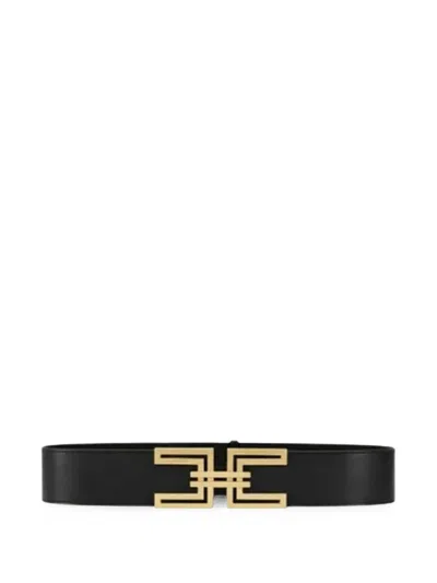 Elisabetta Franchi Logo-plaque Wide Belt In Purple