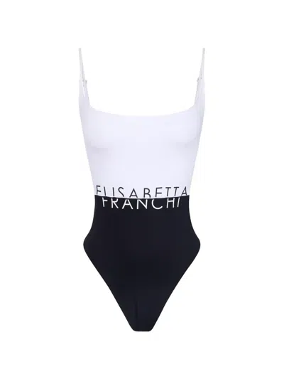Elisabetta Franchi Logo-print Cut-out Swimsuit In Multi