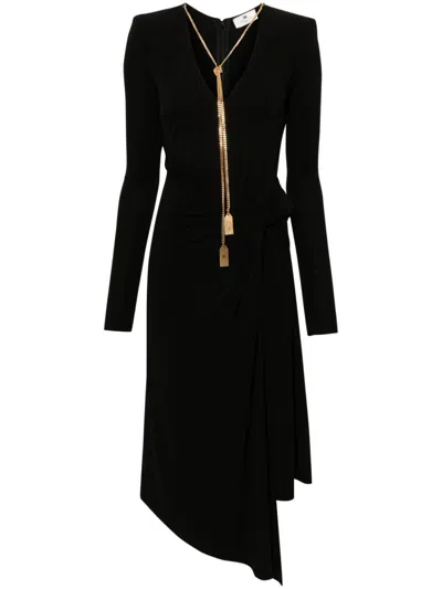 Elisabetta Franchi Necklace-detail Midi Dress In Black