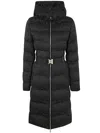 Elisabetta Franchi Quilted Black Jacket With Belted Waist In Black