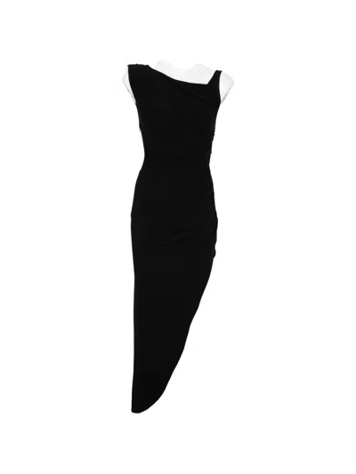 Elisabetta Franchi Sm Black Long Puffed Dress