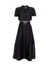 Elisabetta Franchi Long Dress With Transparent Detail And Pockets In Black