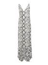 Elisabetta Franchi Long Python Pattern Dress In Black