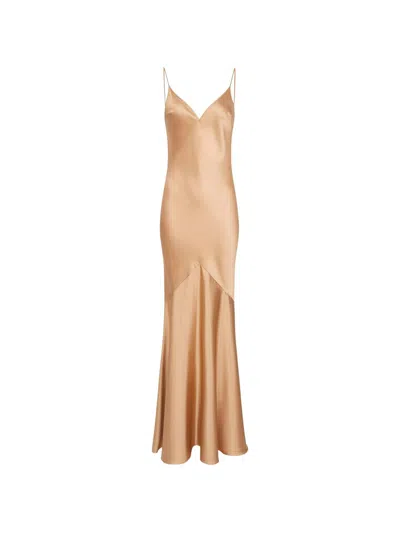Elisabetta Franchi Elegant Satin Mini Gown For Women In Brown