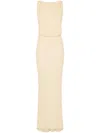 Elisabetta Franchi Vanilla Dress With Rhinestone Logo In Lemonade