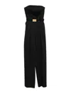 Elisabetta Franchi Long Jumpsuit Lace-up Back In Black
