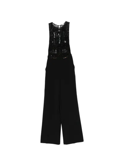Elisabetta Franchi Long Jumpsuit In Black