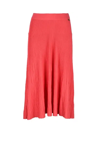 Elisabetta Franchi Long Knit Skirt - Red