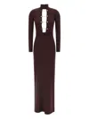 Elisabetta Franchi 'red Carpet' Dress In Brown