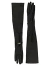 Elisabetta Franchi Extended Nappa Leather Gloves Featuring Buttons In Black