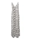 Elisabetta Franchi Long Python Pattern Dress In Black