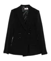 Elisabetta Franchi Double-breasted Jacket With Belted Waist In Black