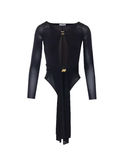 Elisabetta Franchi Long-sleeve Bodysuit In Blue