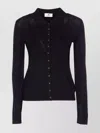 Elisabetta Franchi Long Sleeve Cardigan With Ribbed Texture And Pockets In Black
