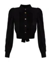 Elisabetta Franchi Long-sleeve Cotton Shirt In Black