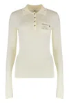 Elisabetta Franchi Long Sleeve Polo Shirt In Green
