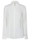 Elisabetta Franchi Long-sleeved Poplin Shirt In Avorio