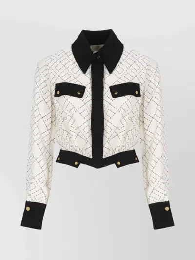 ELISABETTA FRANCHI LONG SLEEVE SHIRT WITH ELASTICATED HEM AND POCKETS