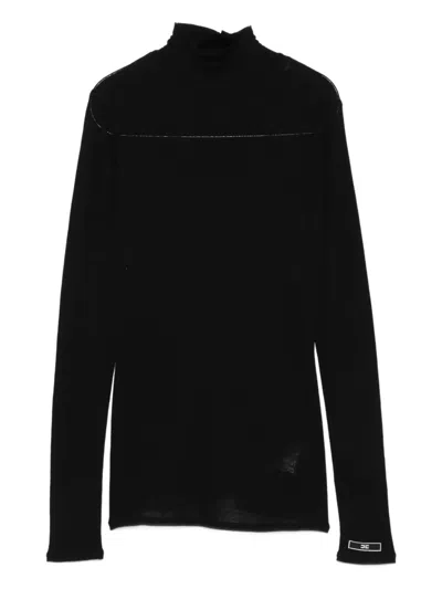 Elisabetta Franchi Long-sleeve Top In Black