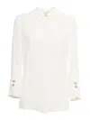 Elisabetta Franchi Long Sleeve Viscose Shirt In White