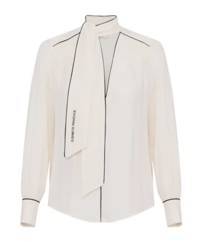 ELISABETTA FRANCHI ELISABETTA FRANCHI TIE-NECK V-NECK SHIRT