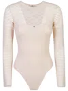 Elisabetta Franchi Herringbone-pattern Bodysuit In Pink
