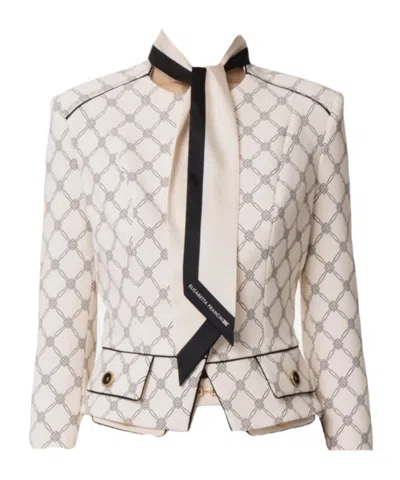 ELISABETTA FRANCHI ELISABETTA FRANCHI PRINTED STRETCH CRÊPE JACKET
