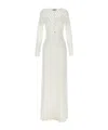 Elisabetta Franchi Knitted Dress Featuring Sheer Panels In White