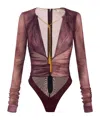 Elisabetta Franchi Long-sleeved Jumpsuit In Brown