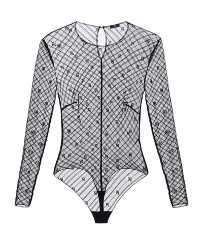 Elisabetta Franchi Long-sleeved Jumpsuit In Gray