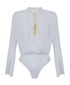 Elisabetta Franchi Long-sleeved Jumpsuit In Metallic