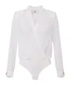 Elisabetta Franchi White Georgette Body Shirt With Cufflinks In White