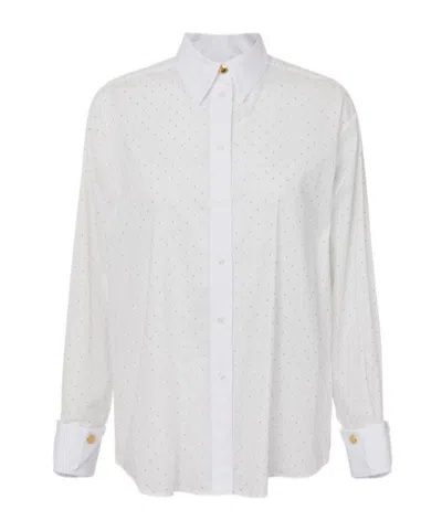 Elisabetta Franchi Long-sleeved Poplin Shirt In Avorio