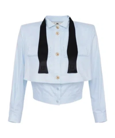 Elisabetta Franchi Long-sleeved Shirt In Blue
