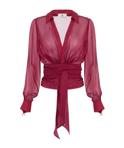 Elisabetta Franchi Sash-detail Blouse In Pink