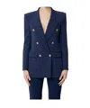 Elisabetta Franchi Long-sleeved Suit Coat In Blue