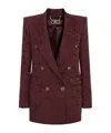 Elisabetta Franchi Lettering Jacquard Crepe Jacket In Red