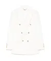 Elisabetta Franchi Long-sleeved Suit Jacket In White
