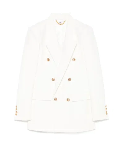 Elisabetta Franchi Long-sleeved Suit Jacket In White