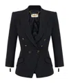 Elisabetta Franchi Tailored Blazer With Padded Shoulders And Peak Lapels In Black