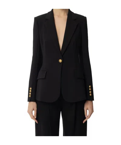 Elisabetta Franchi Long-sleeved Suit Jacket In Black