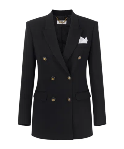 Elisabetta Franchi Long-sleeved Suit Jacket In Black