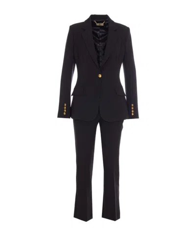 Elisabetta Franchi Long-sleeved Suit Without Pictures And Pants Set In Black